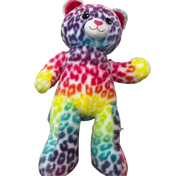 Build-A-Bear Workshop Rainbow Leopard Print Teddy Bear Plush Stuffed Animal 16” - Picture 7 of 10